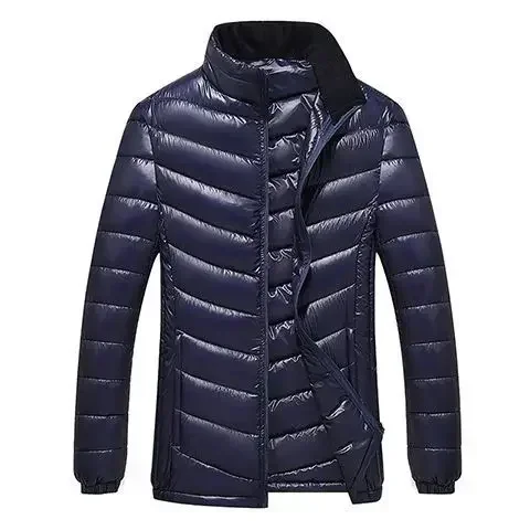 thumbnail image 1 of Chaquetas de plumas para hombre, abrigo ajustado para hombre, acolchado corto, ligero, parkas acolchadas, ropa de abrigo de invierno, ropa de abrigo de estilo coreano, 1 of 5