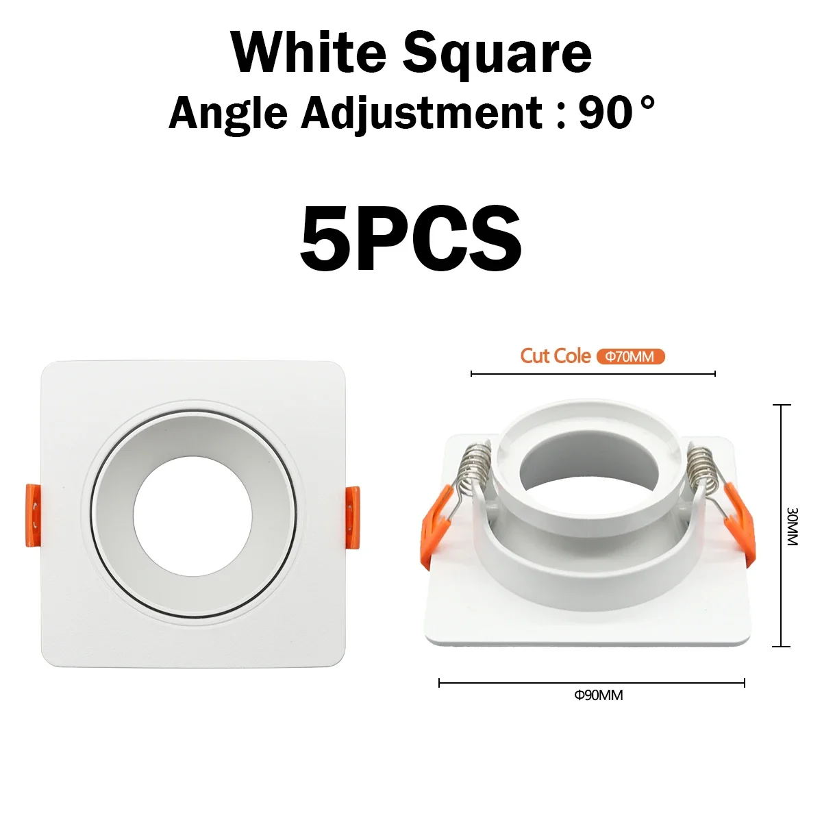 5pcs white square