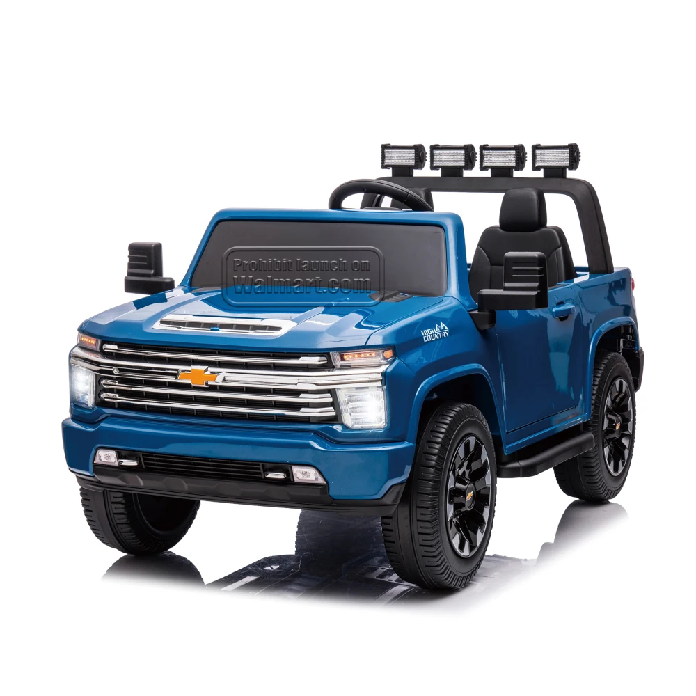 Blue, 24V 2 Seater Kids Electric Car, 4WDmotors, with 2.4G Remote Control, Metal Suspension, Music, LED Light, Toy Gift