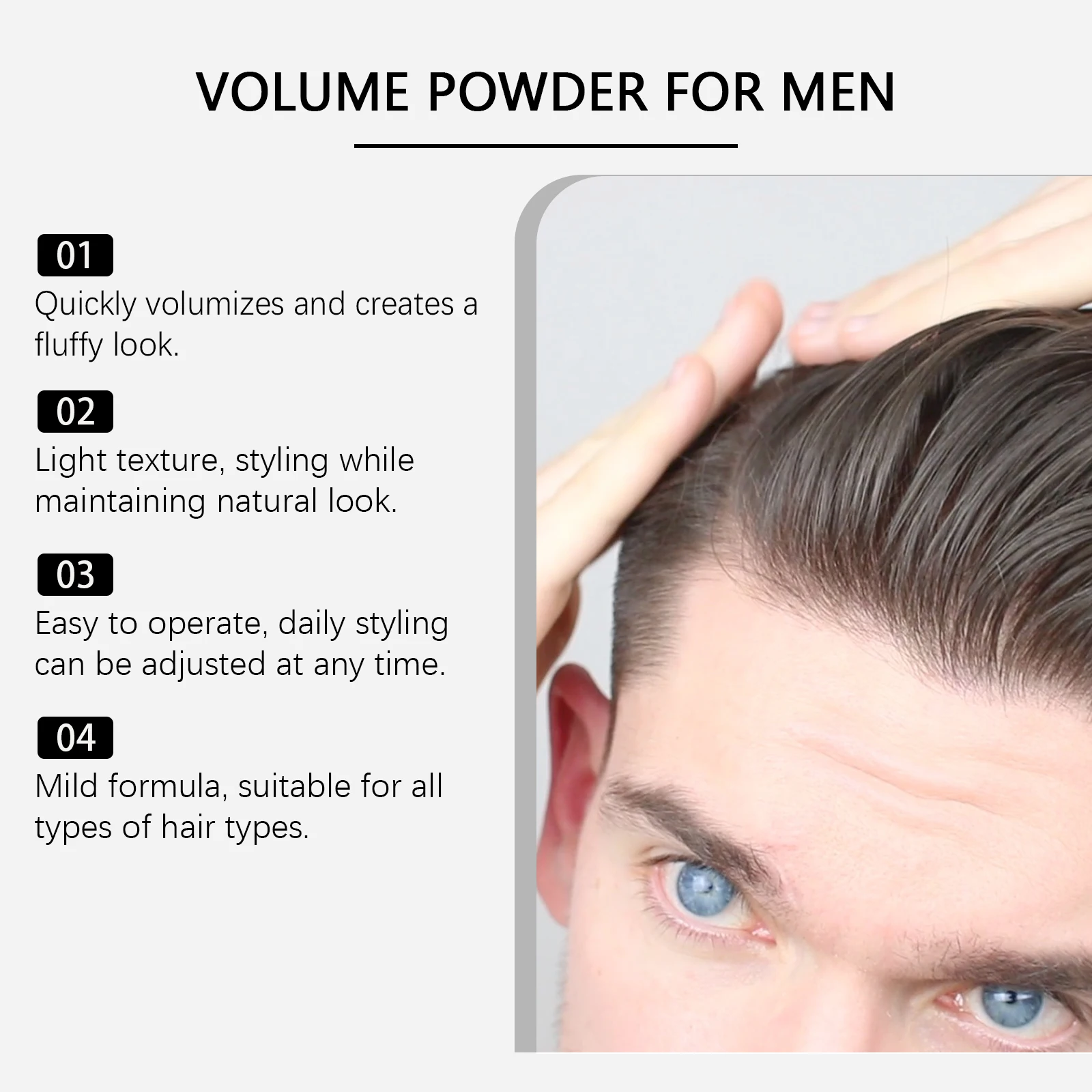East Moon Volume Powder For Men Long Lasting Keeping Improve Volumizing Keep Fluffy All Day No Mess for Hair Styling Powder view 3