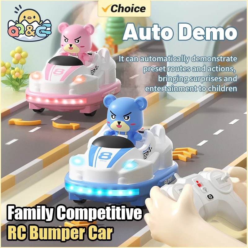 Remote Control Bumper Car Set with Lights and Music for Kids