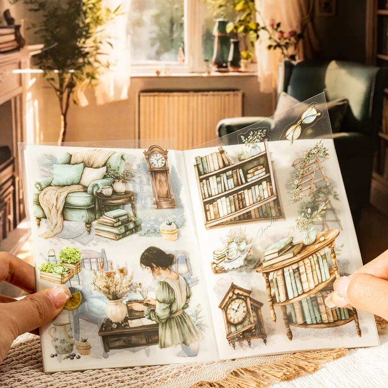 Cartoon Stickers Decorative Stickers Self Adhesive Stickers Stationery Stickers Paper Stickers Adhesive Stickers DIY Scrapbooking Accessories Magic Stickers Sticker Storage Book 20 pcs PET Die cut Stickers bookGirl's life Decorative handmade Scrapbooking Material Diary Album Craft Supplies