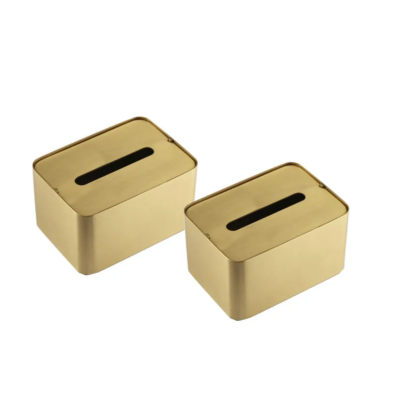 Manual Brass Tissue Box Advanced Texture Living Room Paper Boxes Modern Manual Art Dining Room Napkin Organizer Home Decoration 6
