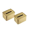 Manual Brass Tissue Box Advanced Texture Living Room Paper Boxes Modern Manual Art Dining Room Napkin Organizer Home Decoration 6