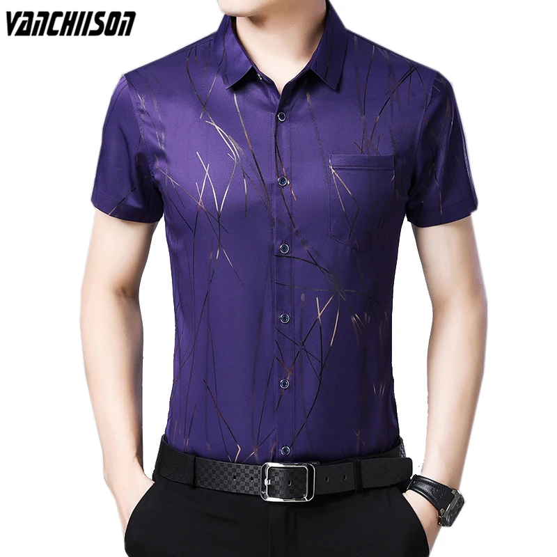 

Men Short Sleeve Shirt Tops for Summer Spring Print Retro Vintage Casual Male Fashion Clothing 00816
