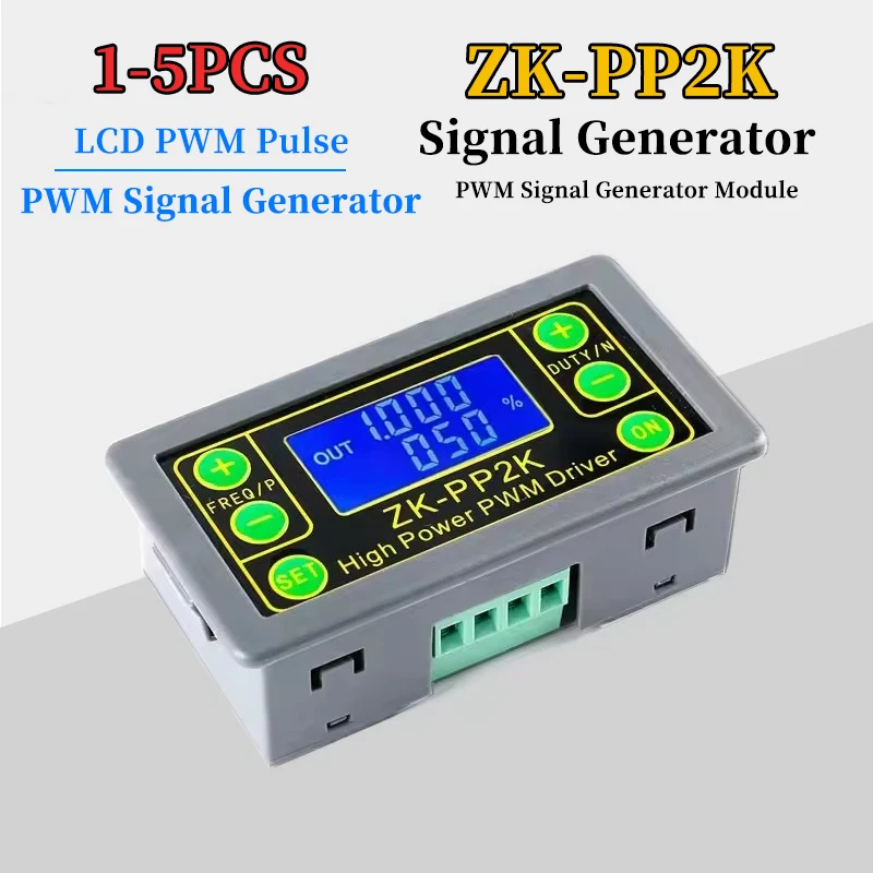ZK-PP2K PWM Signal Generator 8A Driver Module for Motor/Lamp Dual Mode LCD PWM Pulse Frequency Duty Cycle Adjustable 1/5Pcs signal generator,signal generator kit