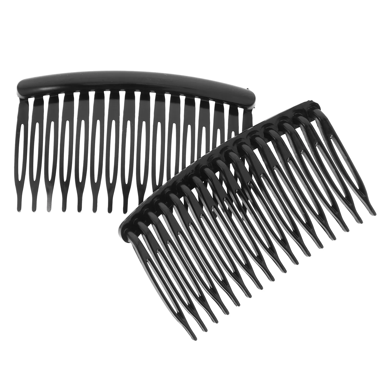 2개 여성용 헤어 빗 검정 플라스틱 8x5cm 심플한 디자인 모든 모발 타입에 적합 패션 애호가를 위한 이상적인 선물 웨딩 파티