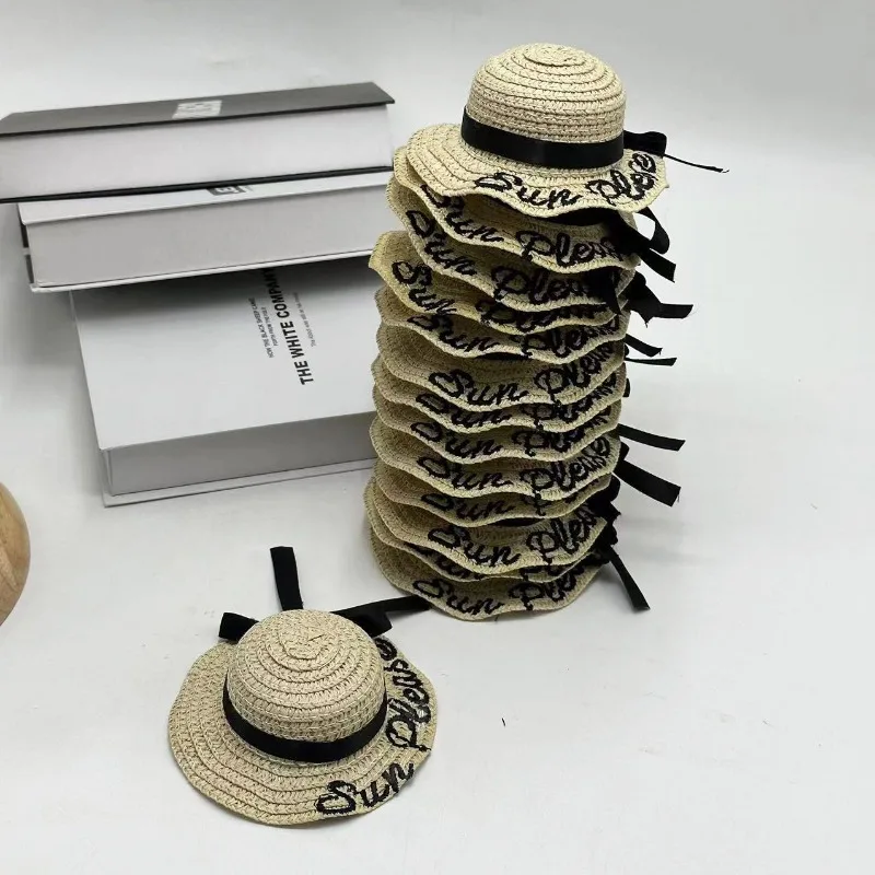 Description Picture 3 of itemSummer Pet Hats Sun Protection Straw Art Caps Bow Travel Hat Products Creative Miniature Decoration Accessory Dog Cat Caps