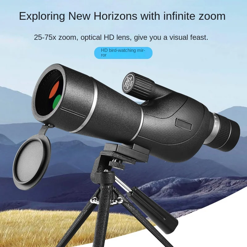 

NEW Monocular 25-75x60 Bird Watching Spotting Scope Zoom Powerful Telescope Bak4 Prism ED Lens Outdoor Camping Shooting Zeiss