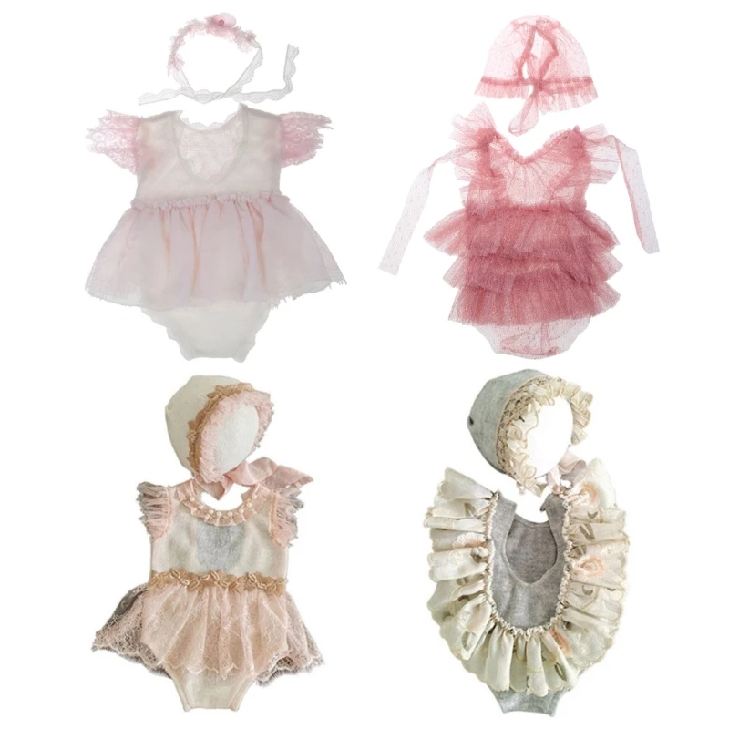 

2Pcs/Set Baby Hat+Romper Jumpsuit Newborn Photography Props Infants Photo Costume Outfits