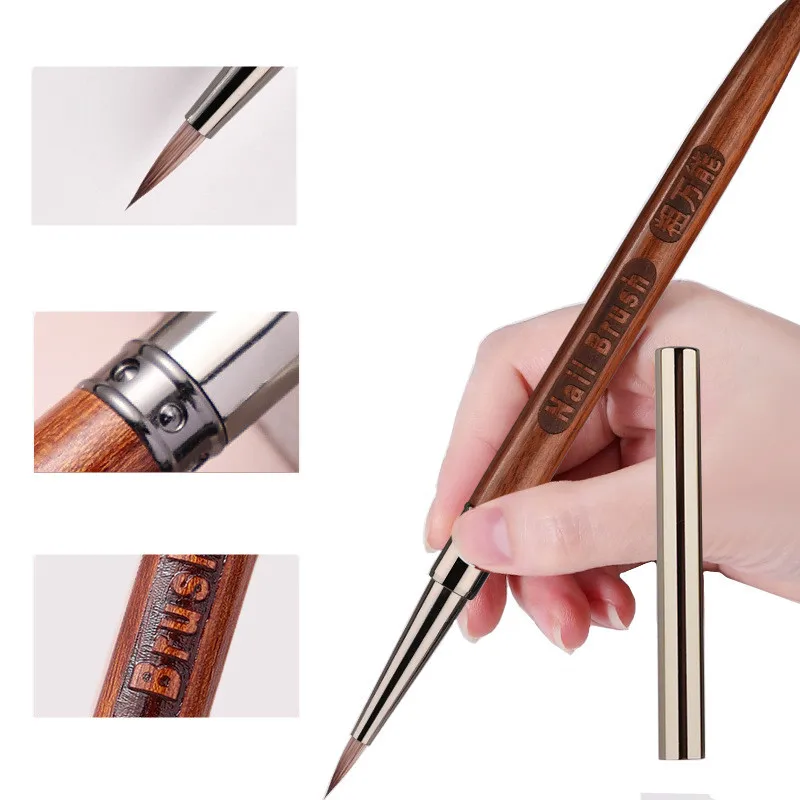 Nail Art Brush Triangular Spatula Drawing Painting Line Pen Liner Gradient Flat Round Metal French Manicure Tools 5