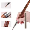 Nail Art Brush Triangular Spatula Drawing Painting Line Pen Liner Gradient Flat Round Metal French Manicure Tools 5