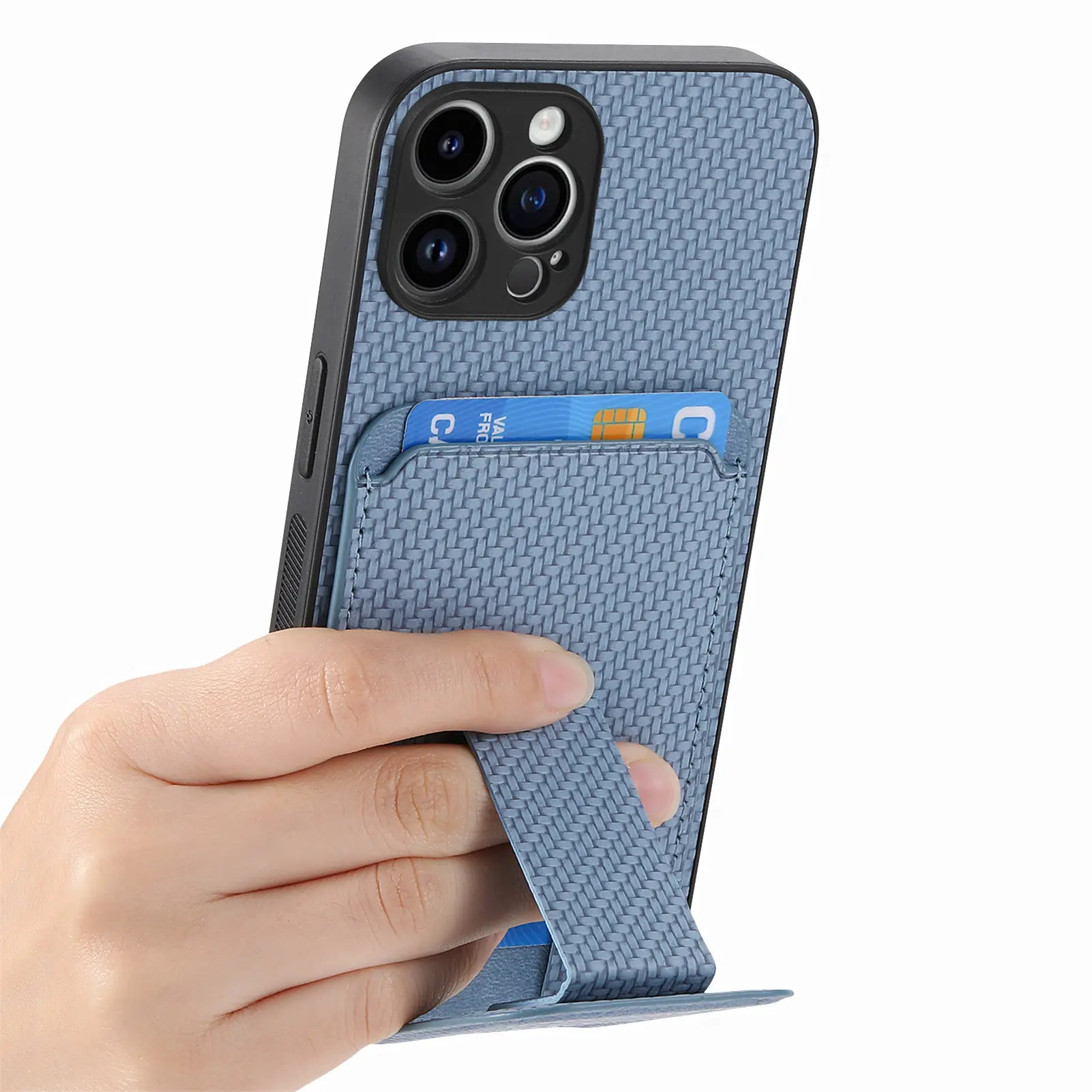 Magnetic Leather Card Holder Phone Case with Multi-angle Kickstand