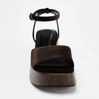Women's Retro Velvet Wedge Sandals Platform Heels, Open Toe Ankle Strap Clogs Comfortable for Beach Resort Vacation Party - Image 5