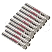 Lot de 10 scies cloche argentées à revêtement diamant, 6mm de diamètre, pour carrelage, céramique, verre 2