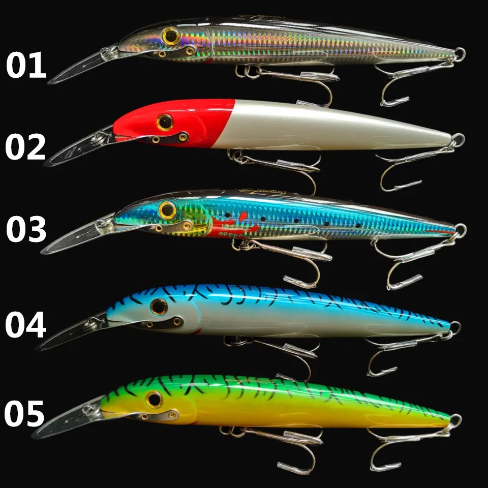 SWOLFY Trolling Minnow Fishing Lure 180mm 60g Steel Lip Deep Diving  Wobblers Hard Baits for Sea Fishing Lures