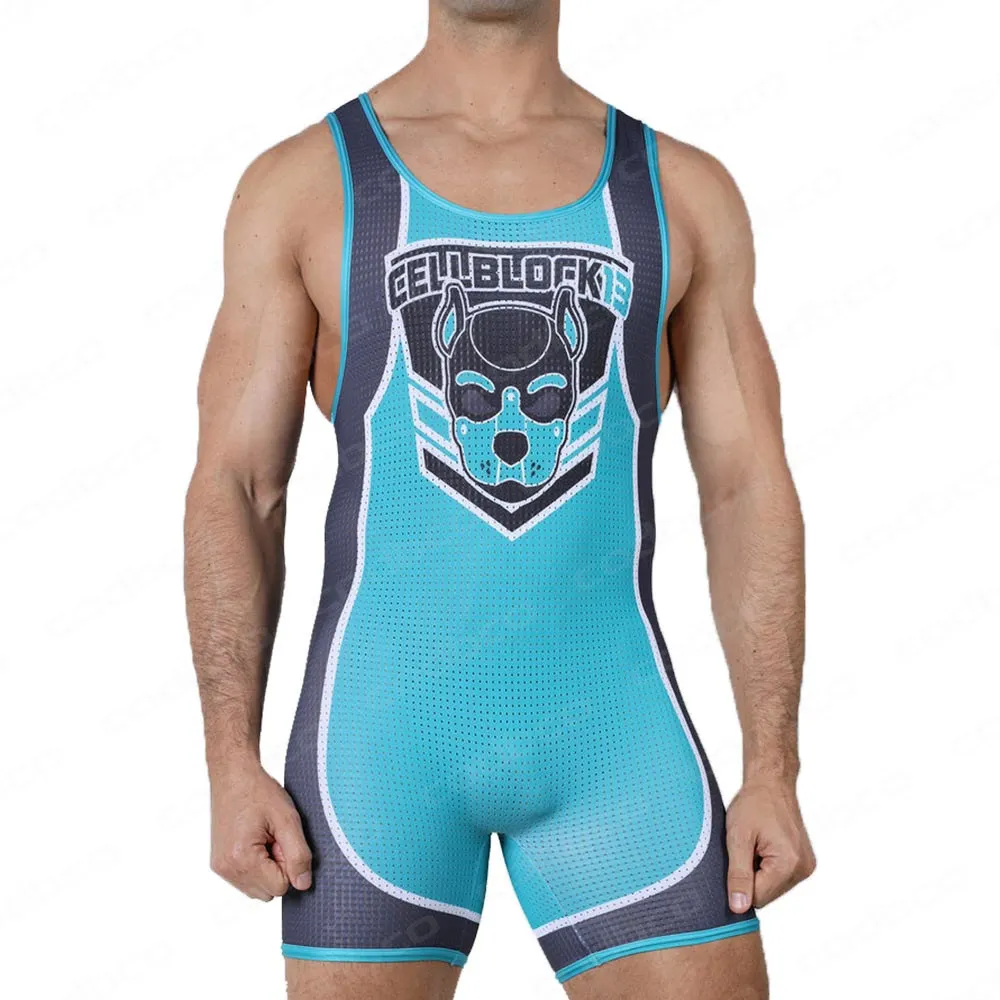Men's Wrestling Singlet Suit Sleeveless One piece Bodysuit Tummy Control Wear Boxing GYM Iron Triathlon PowerLifting Outfit sports suit powerlifting singlet