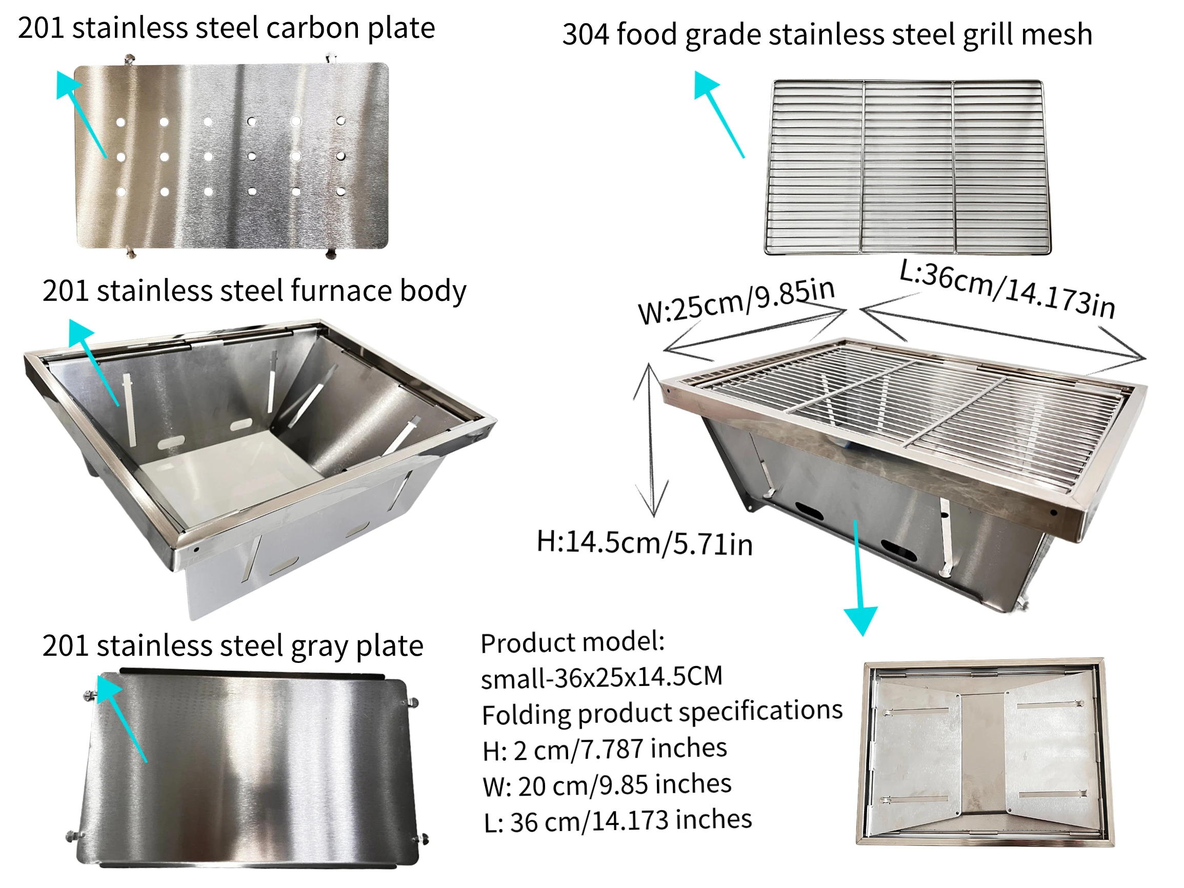 Folding Outdoor Firewood Stove for Camping & IGT Table 5