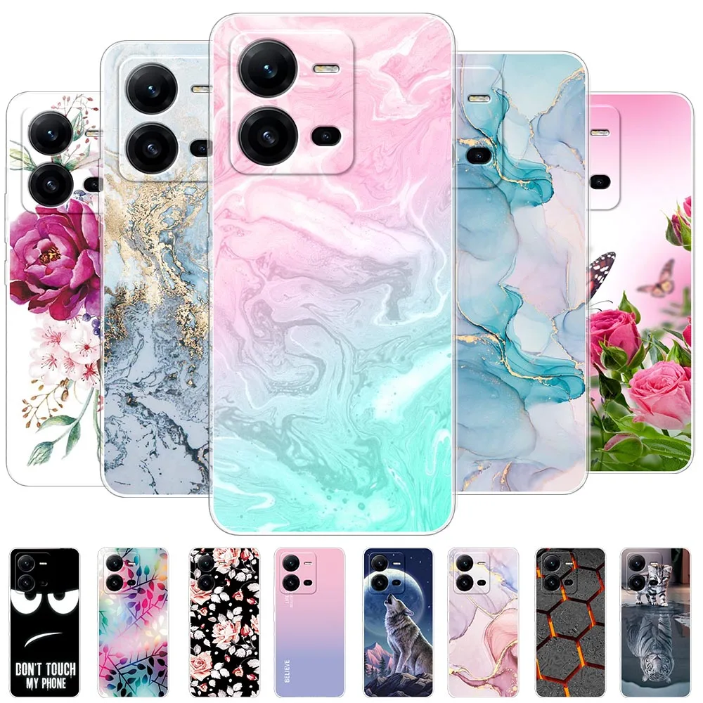 Per Vivo X80 Lite 5G Custodia Fashion Soft Cover Posteriore In Silicone Per Vivo X80Lite Custodia Per Telefono Per Vivo X80 Lite Tpu Bumper Coque Fund