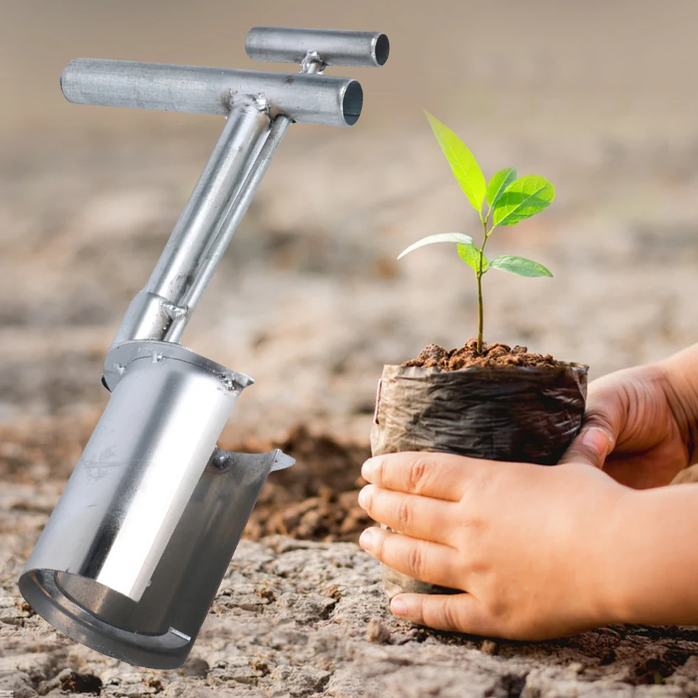 Bulb Planter Tool Plant and Fruit Tree Seedling Transplanter T-Style Handle Soil Sampler for Planting Digging Transplanting