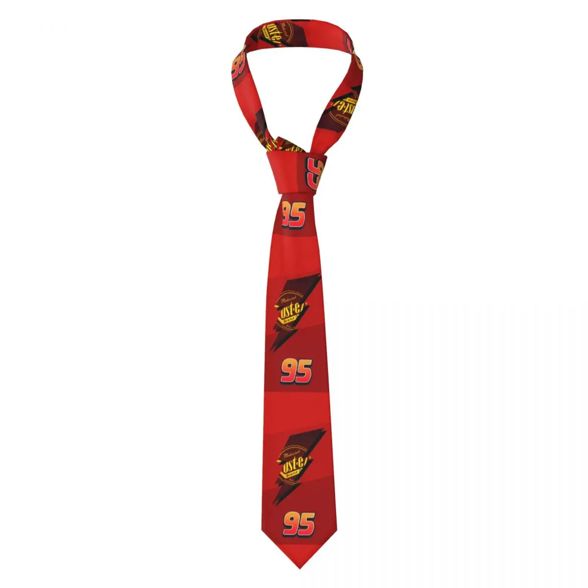 Custom Lightning McQueen 95 Car Logo Neck Ties Men Printed Necktie