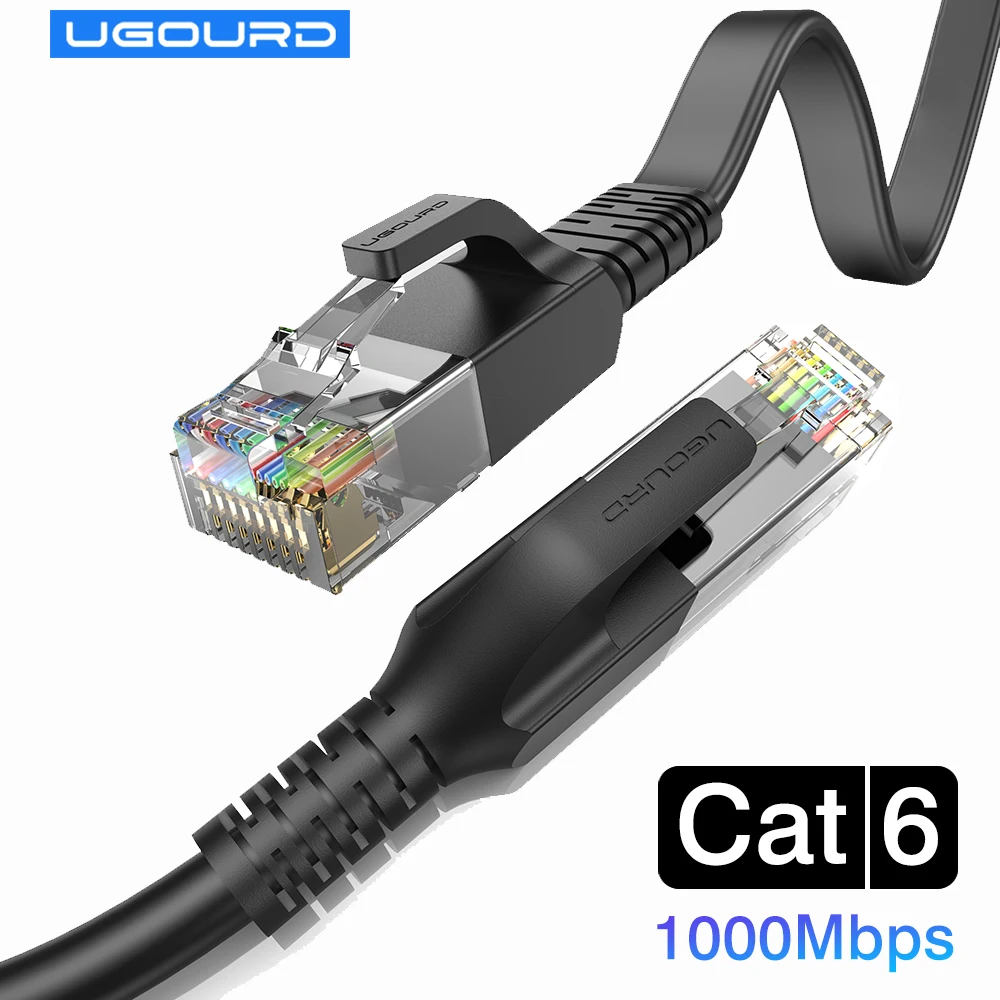 Flat CAT 6 Ethernet Cable - Gigabit UTP RJ45 Network Patch Cord, 1m-30m