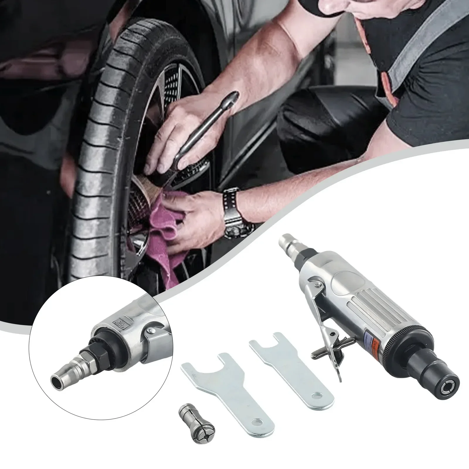 Quiet and Powerful Air Die Grinder Rear Exhaust for Comfortable Use Suitable for Polishing and Grinding Metal Moulds