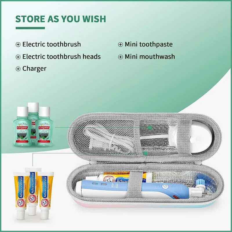 1 Pcs Travel Case for Electric Toothbrush Portable Hard Protective Storage Bag with Accessories Storage toothbrush case,toothbrush storage box