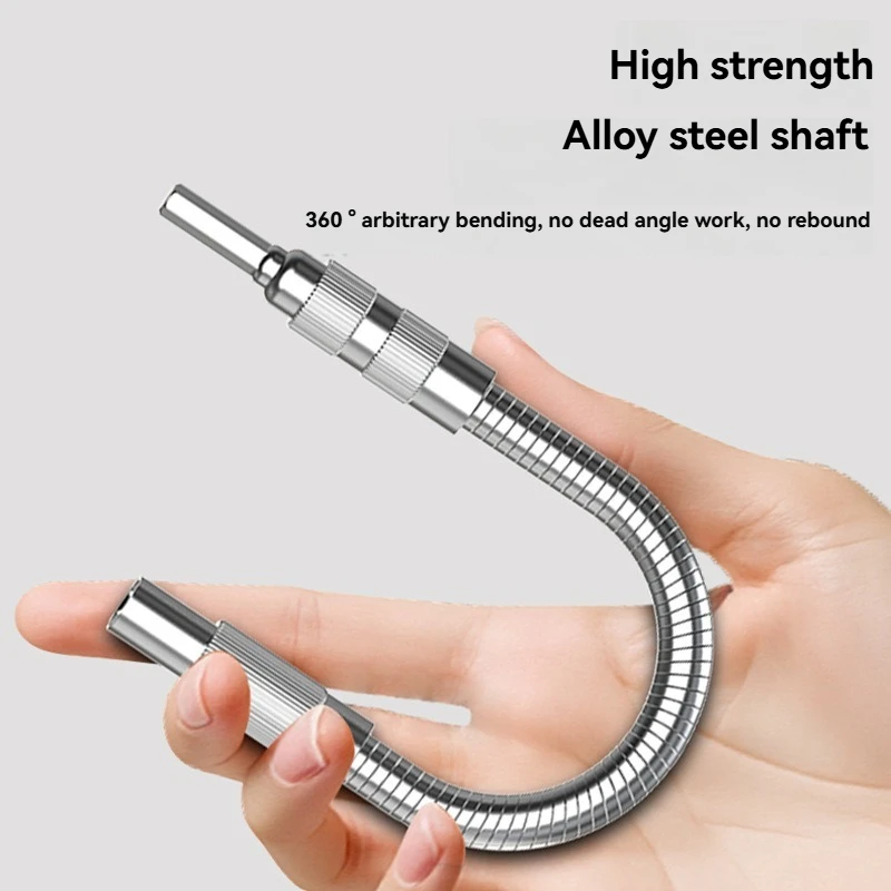 360° Turning Screwdriver Joint Electric Drill Corner Device 150/200/300mm Universal Flexible Shaft Connecting Rod Sleeve Tools
