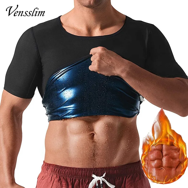 Vensslim Men Sweat Sauna Shapewear Belly Trimmer Corset for Man Body Shapers Vest Waist Trainer Slimming Shirt Stomach Slimming