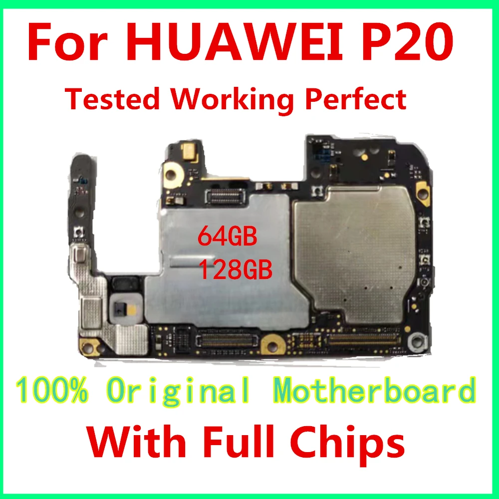 

For HUAWEI P20 100% Clean Replaced Original Motherboard 64GB 128GB ROM Mainboard Android OS Logic Board With Full Chip