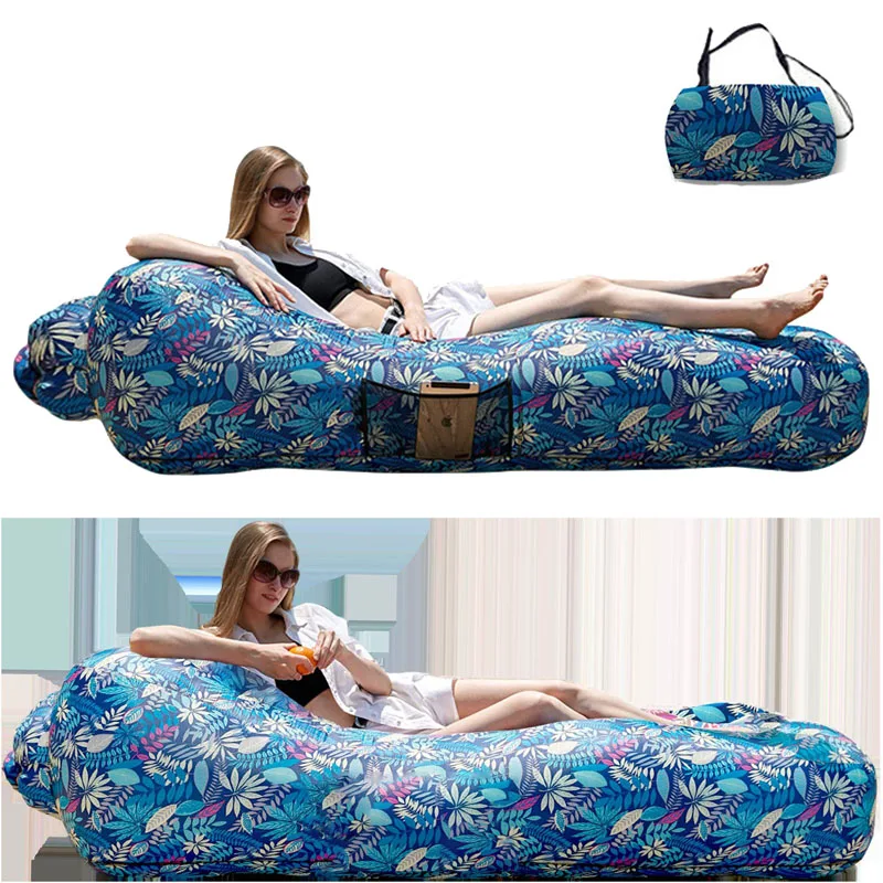 Inflatable Lounger Lazy Sofa Bed Water Hammock Beach Chair Float Air Mattress Portable Folding Outdoor Travel Camping Recliner