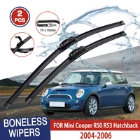 For Mini Cooper R50 R53 Hatchback  2004-2006 Car Windshield Wiper U-type Soft Rubber Frameless Bracketless Car Wipers 19"+18" 1
