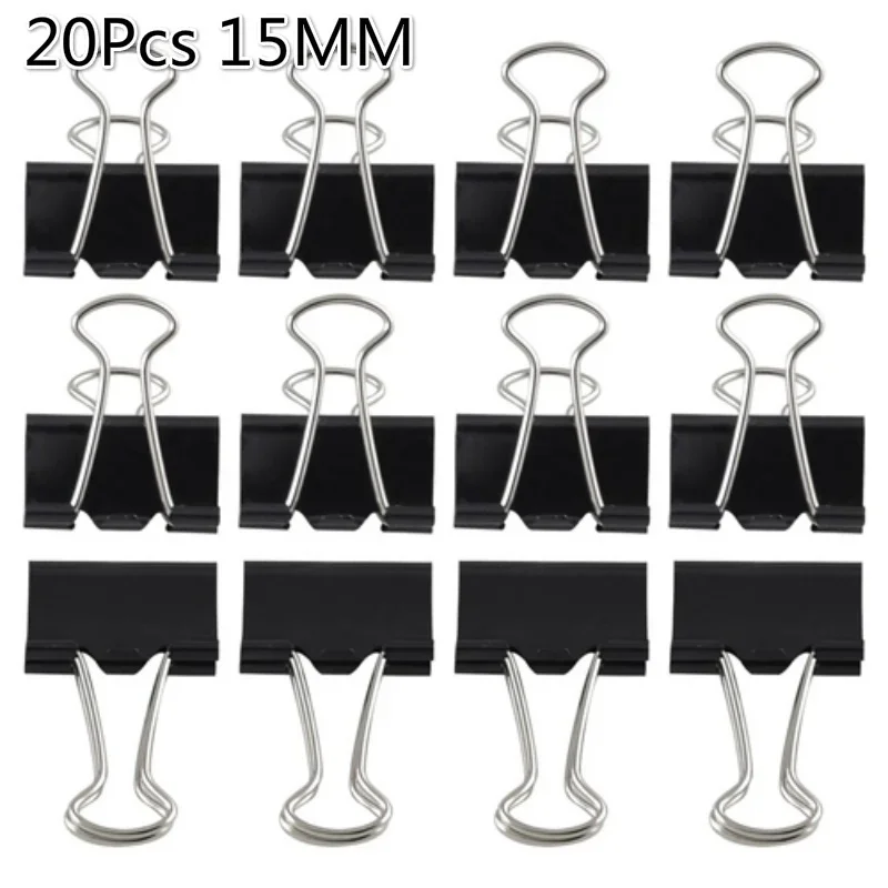 New 20 Pieces/Lot Paper Clips 15mm Metal Binder Clips School Supply Office Supplies Stationery Binding Supplies Colorful
