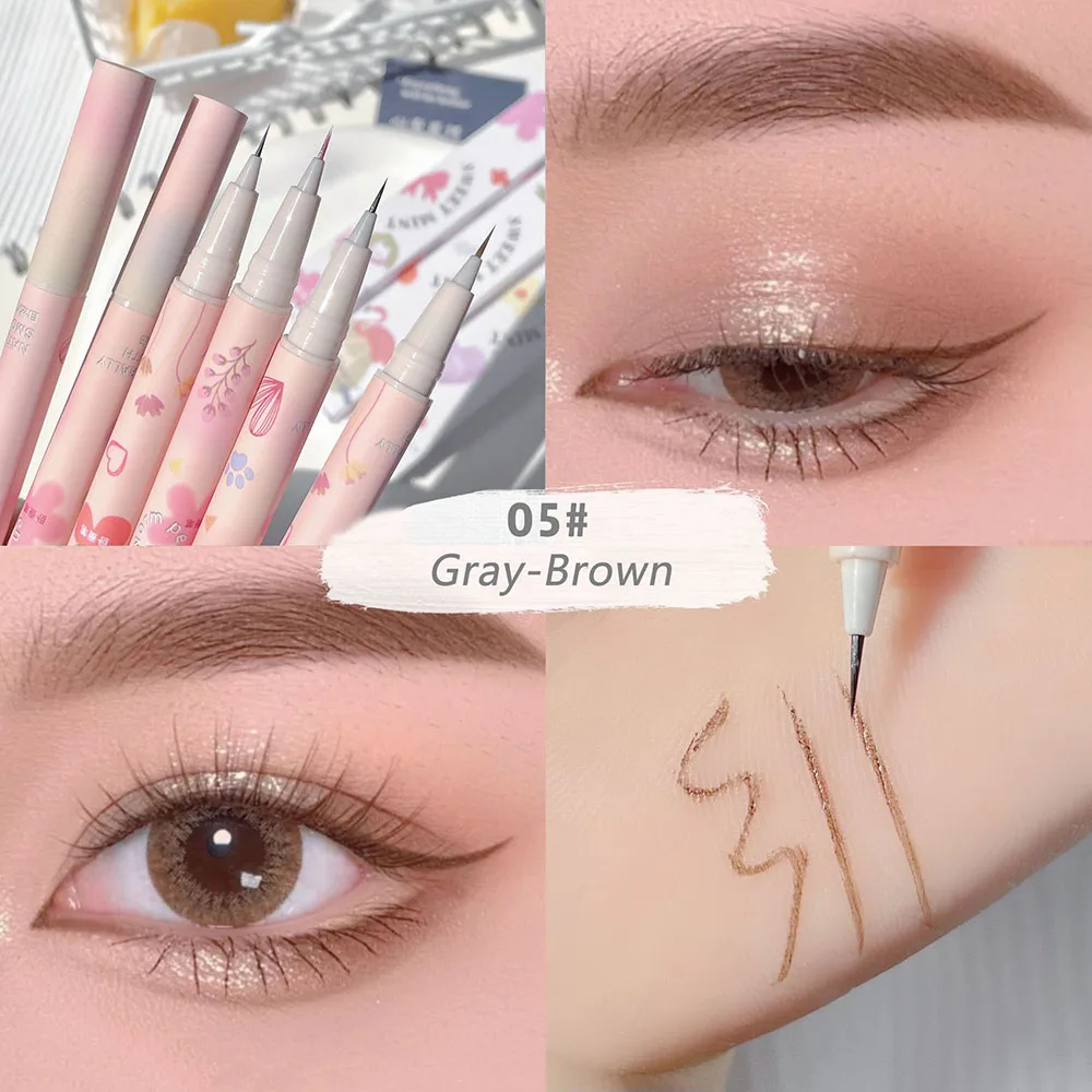Eyeliner Pencils Eyeliner Pen Liquid Eyeliner Brown Lying Silkworm Waterproof Big Eyes Makeup Smooth Quick-drying Cosmetics Beauty Tools