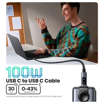 UGREEN UNO PD100W Fast Charge USB C Cable for iPhone 16 15 Type C to Type C Data Cord for Samsung Xiaomi Fast Chaging Cables 2