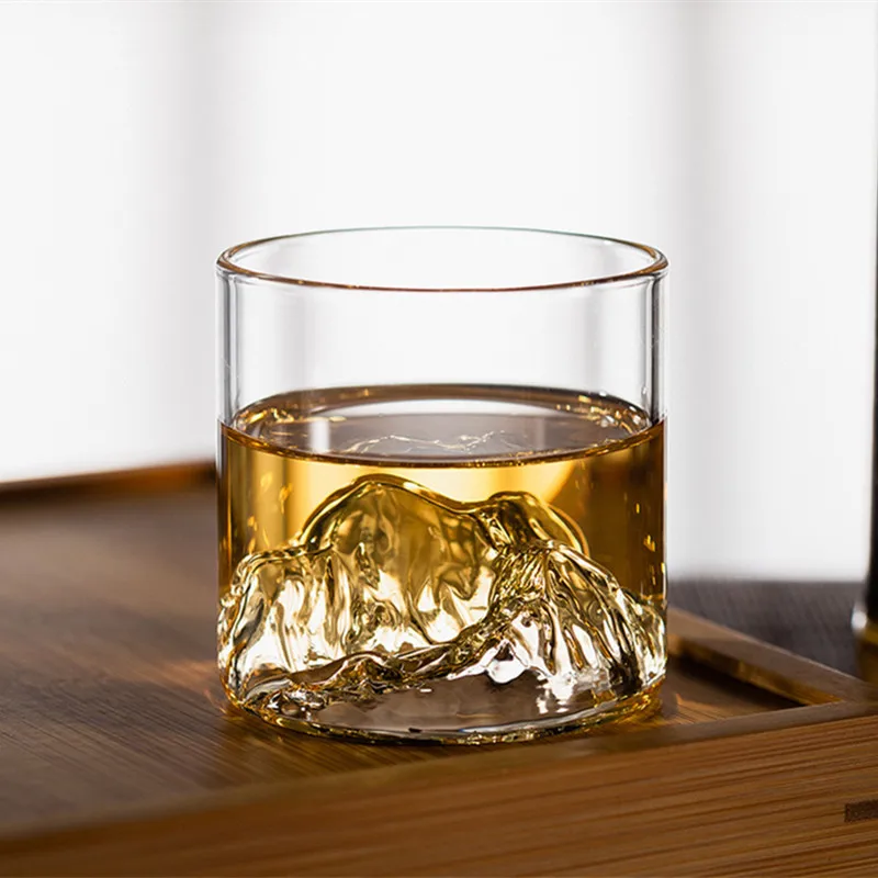 Japanese Mountain Whiskey Glass Crystal Glass Round Transparent Crystal Glass Bar Party Drinkware High Appearance Water Cup