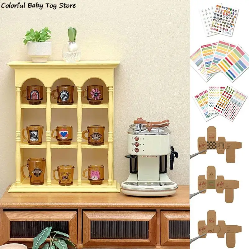 1:6 Dollhouse Miniature Cup Holder Shelf Multilayer Storage Rack Solid Mug  Cups Storage Display Cabinet Furniture Scene Decor - AliExpress