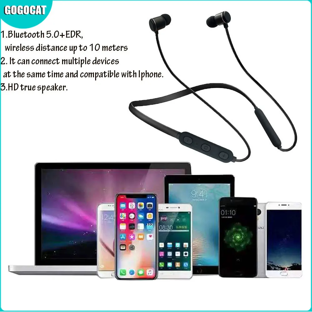 Заряжаемые Bluetooth наушники беспроводные стерео гарнитура спортивные HiFI бас