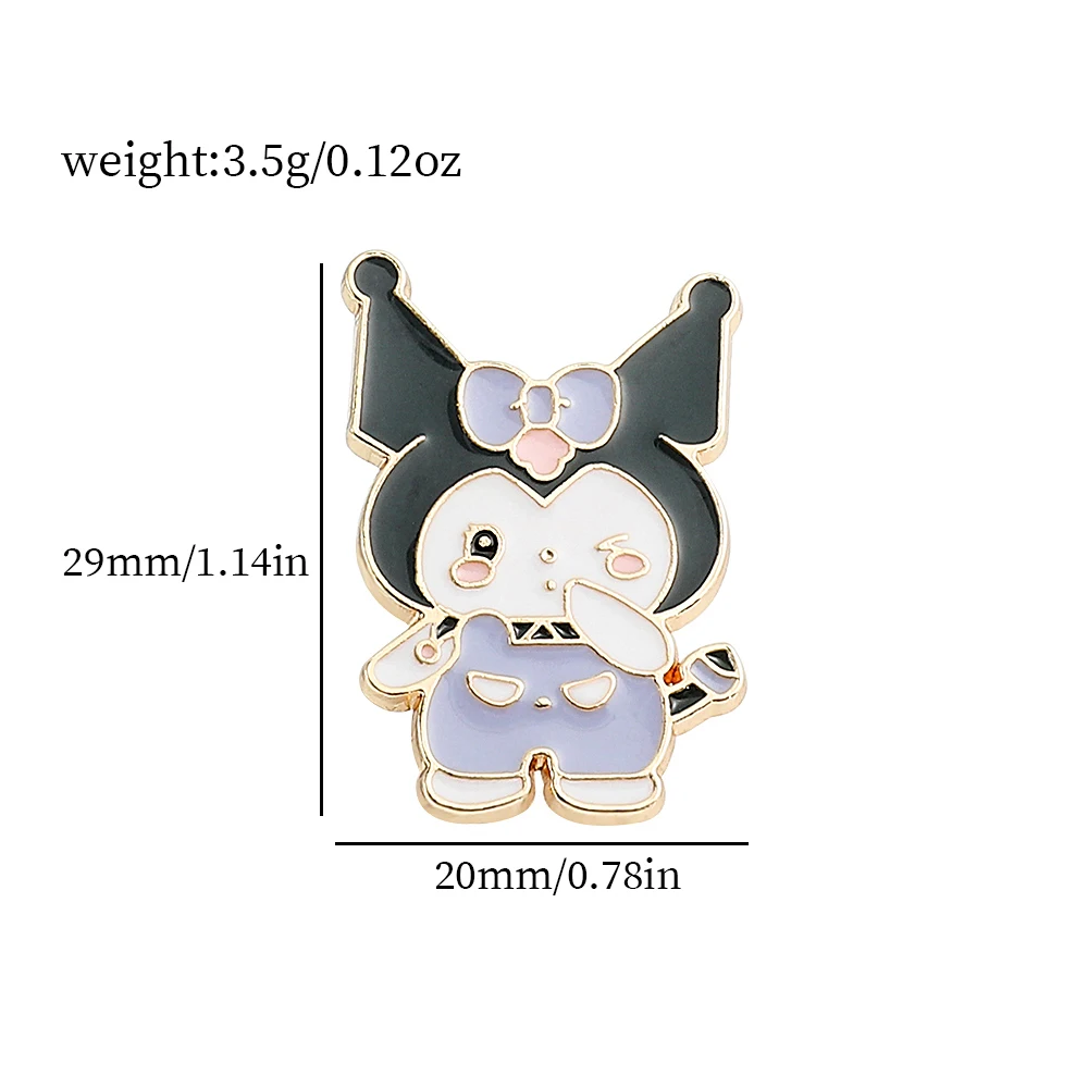 Japan Cartoon Figure Enamel Pin Hello Kittied Kuromy Kawaii