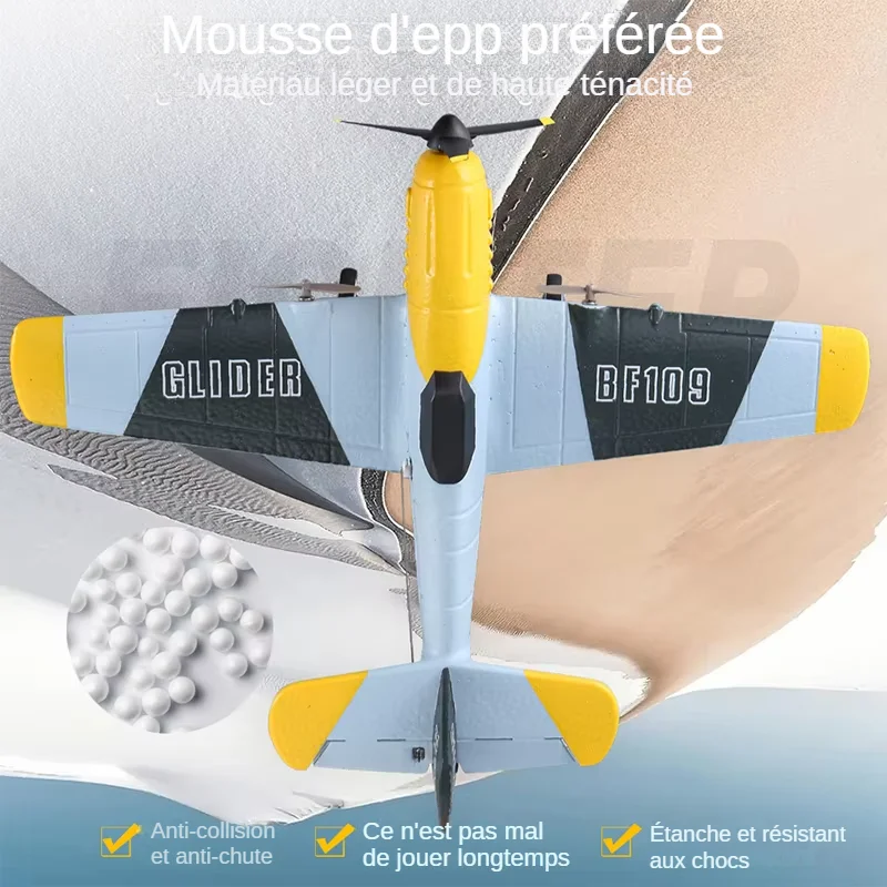 Détail des ailes de l'avion RC BF109 1B OB, modèle de vol stabilisé 2 canaux pour débutants