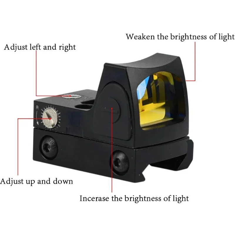 Red Dot Sight Mini Red Dot Sight Reflex Sight AR15 G19 M4 Glock Rifle Reflex Airsoft / Hunting Pistol Scope Fit Tactical Accessory