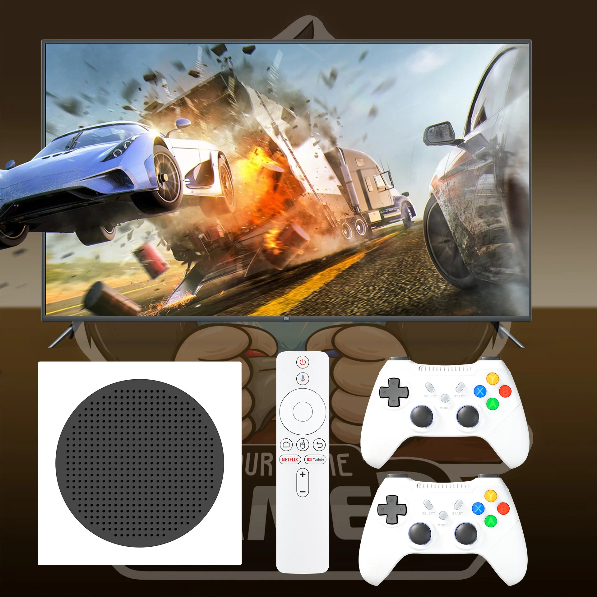 G8 128G Retro video classic game console 5G Android network game box one high-definition video player 2.4G Wireless controller