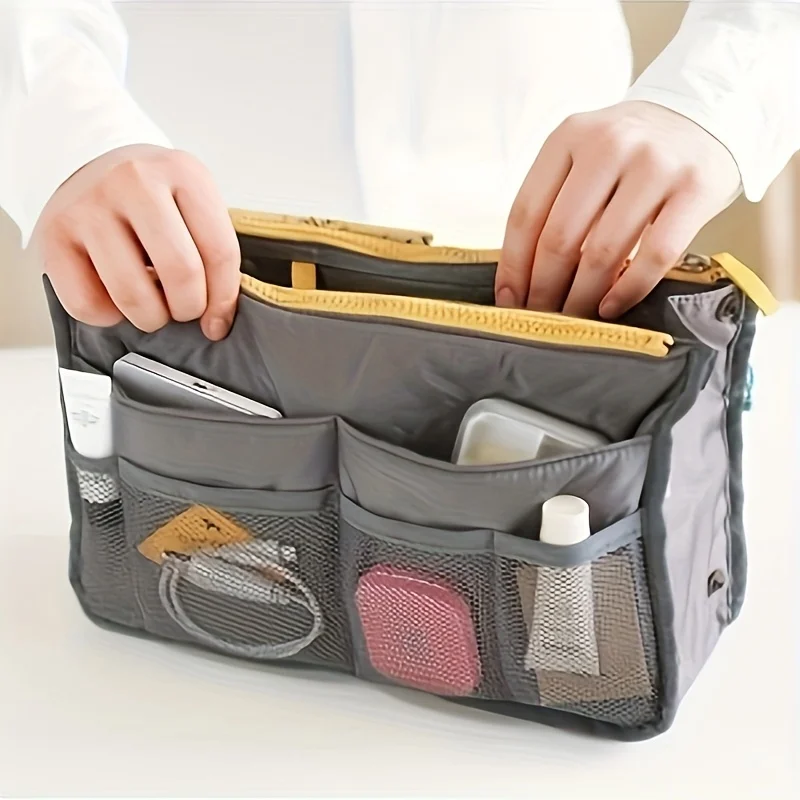 1 Piece Multi-Pocket Travel Organizer - Lightweight Oxford Fabric, Zipper Closure, Short Trip Cosmetic and Toiletry Organizer 6