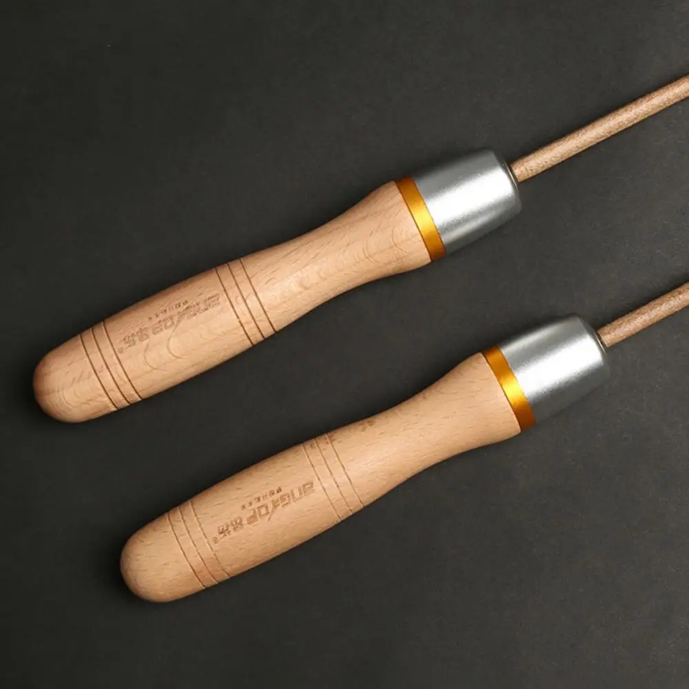 Adjustable Jump Rope Universal Metal Bearing Wooden Handle Adult Faux Leather Jump jump rope