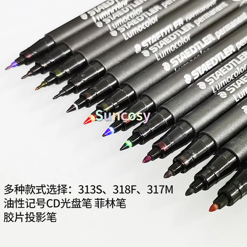 프로젝터용 STAEDTLER 318 F 유성 영구 마커 12개 매끄러운 필기, 퇴색 방지, 오래 지속되는 간판에 이상적