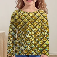 Children's Clothing Girl T-Shirts Short Sleeve Child T-Shirt Beautiful Fish Scales Print Casual Kids Summer Clothes Girl Tops﻿ 2