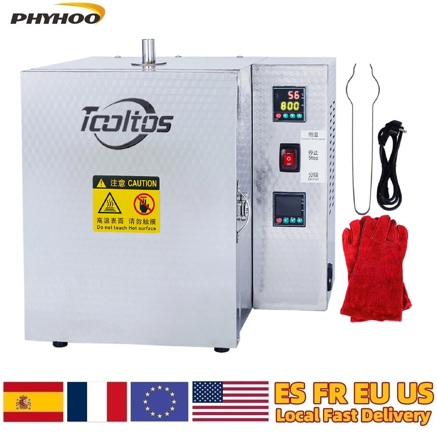 2-in-1 High Temp Jewelry Casting Furnace Oven Machine for Mold Burnout with Precise Digital Thermostat