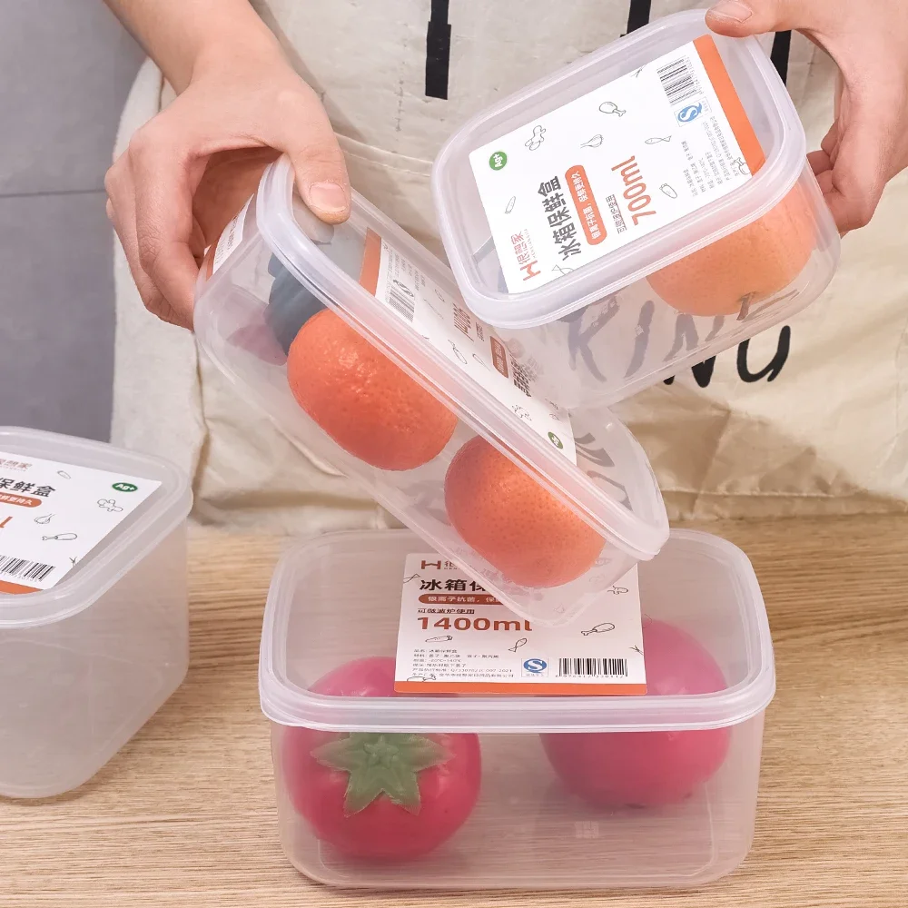 1400ml Food Fresh-keeping Boxes Refrigerator Sealed Container Kitchen Frozen Meat Storage Box Fruit Vegetable Packing Boxes 3