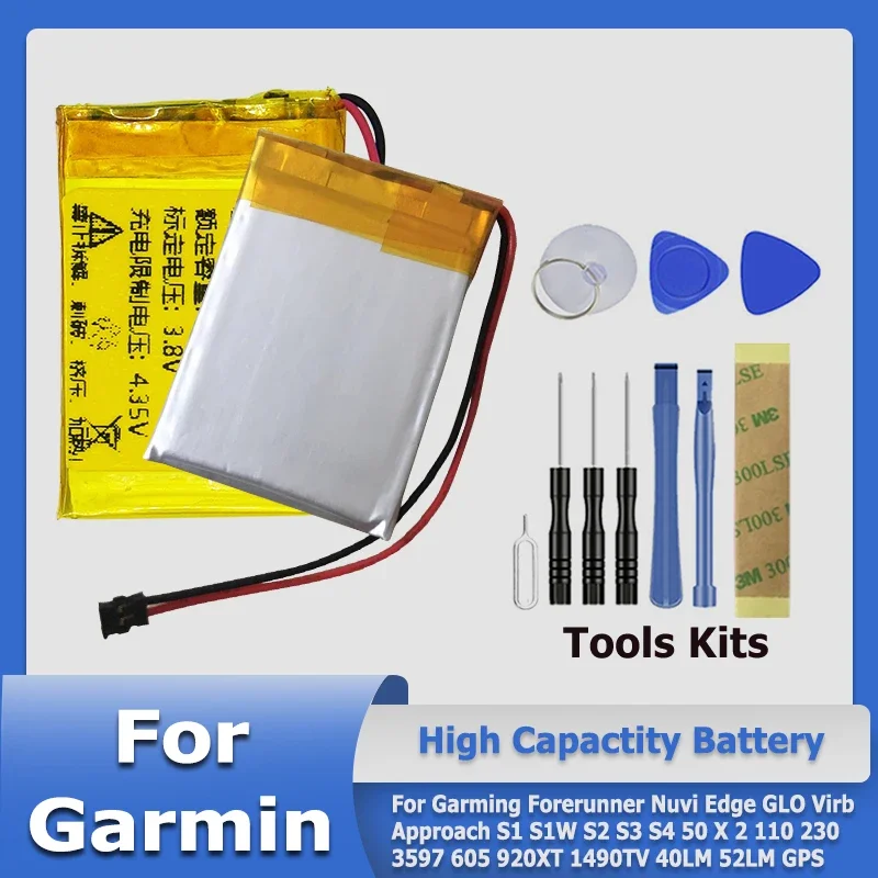 Batteria Per Garming Forerunner Nuvi Edge Glo Virb Approach S1 S1W S2 S3 S4 50X2 110 230 3597 605 1490Tv 40Lm 52Lm 920Xt Gps